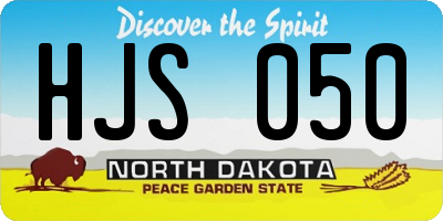 ND license plate HJS050