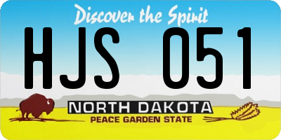 ND license plate HJS051