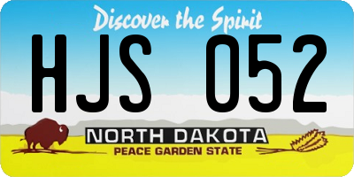 ND license plate HJS052