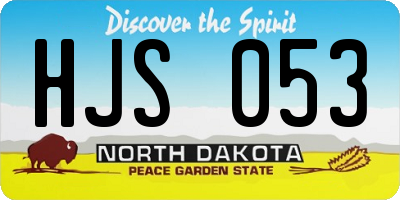 ND license plate HJS053
