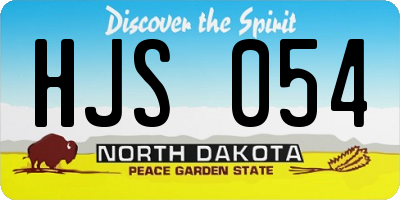 ND license plate HJS054