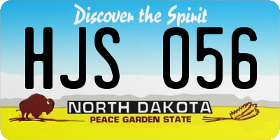 ND license plate HJS056
