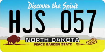 ND license plate HJS057