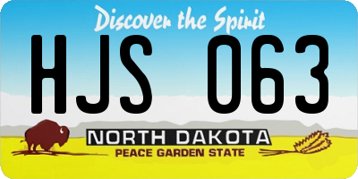 ND license plate HJS063