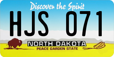 ND license plate HJS071