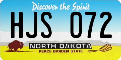 ND license plate HJS072