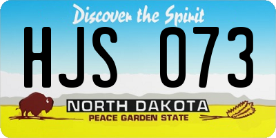 ND license plate HJS073