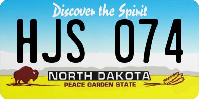 ND license plate HJS074