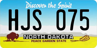 ND license plate HJS075