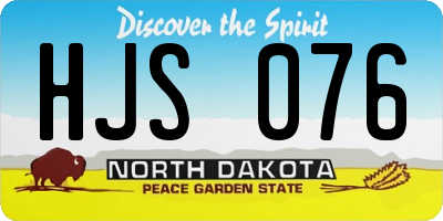 ND license plate HJS076
