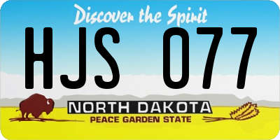 ND license plate HJS077