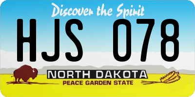 ND license plate HJS078