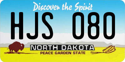 ND license plate HJS080