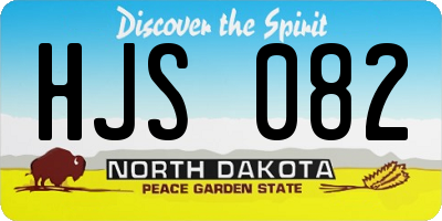 ND license plate HJS082