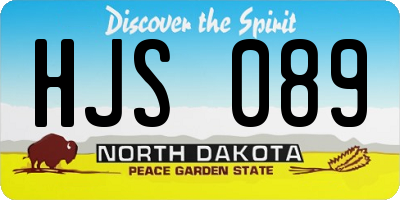 ND license plate HJS089