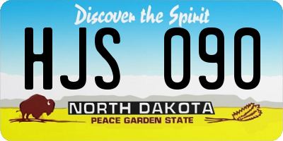 ND license plate HJS090