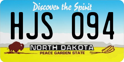 ND license plate HJS094