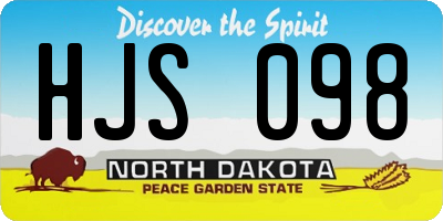 ND license plate HJS098
