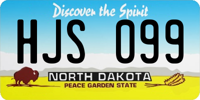 ND license plate HJS099