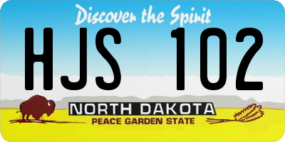 ND license plate HJS102