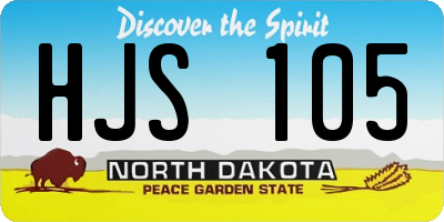 ND license plate HJS105