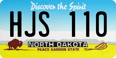 ND license plate HJS110
