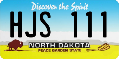 ND license plate HJS111