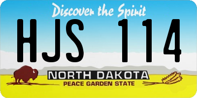 ND license plate HJS114