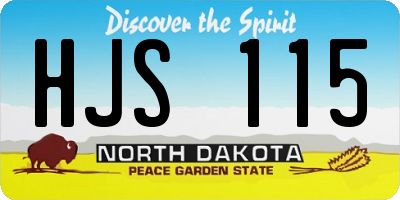 ND license plate HJS115