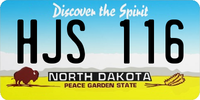 ND license plate HJS116