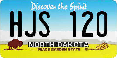 ND license plate HJS120