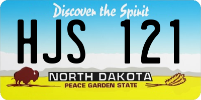 ND license plate HJS121
