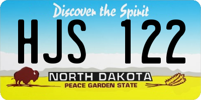 ND license plate HJS122
