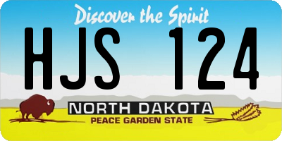 ND license plate HJS124