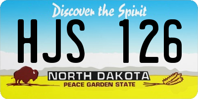 ND license plate HJS126