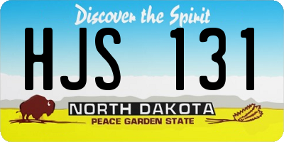 ND license plate HJS131