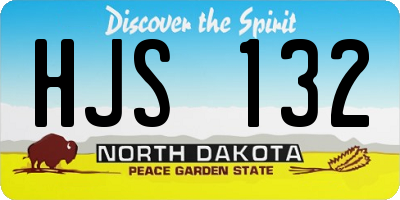 ND license plate HJS132