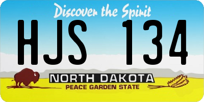 ND license plate HJS134