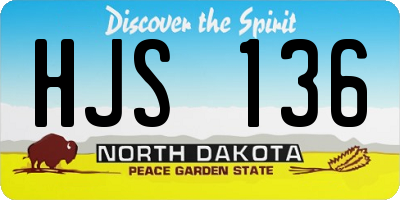 ND license plate HJS136