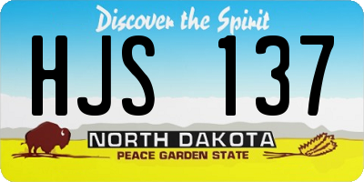 ND license plate HJS137