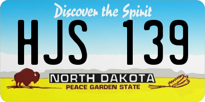 ND license plate HJS139
