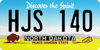 ND license plate HJS140