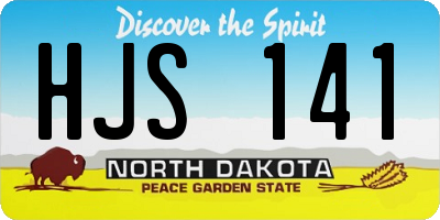 ND license plate HJS141