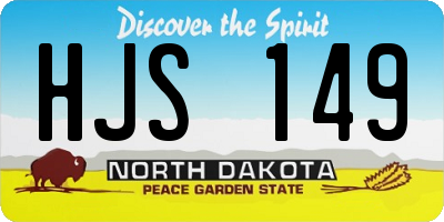 ND license plate HJS149