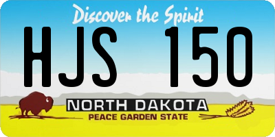 ND license plate HJS150
