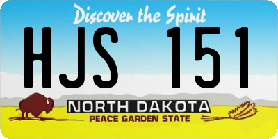 ND license plate HJS151