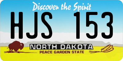 ND license plate HJS153
