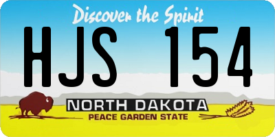 ND license plate HJS154