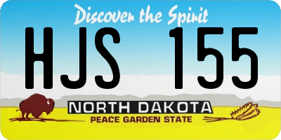 ND license plate HJS155