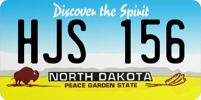 ND license plate HJS156
